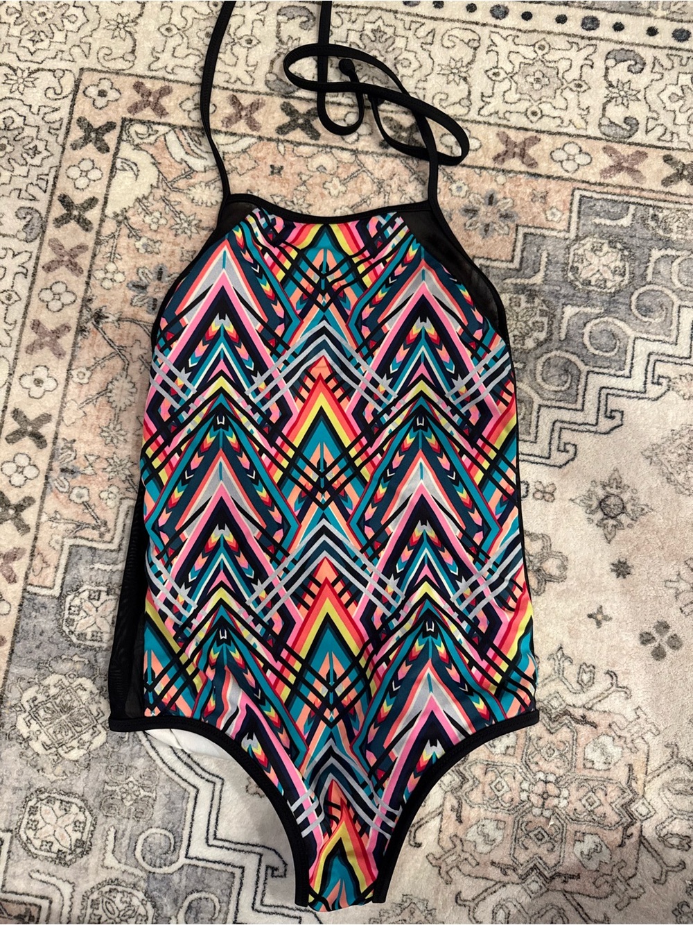 PINK Victoria's Secret Multicolor Geometric One Piece